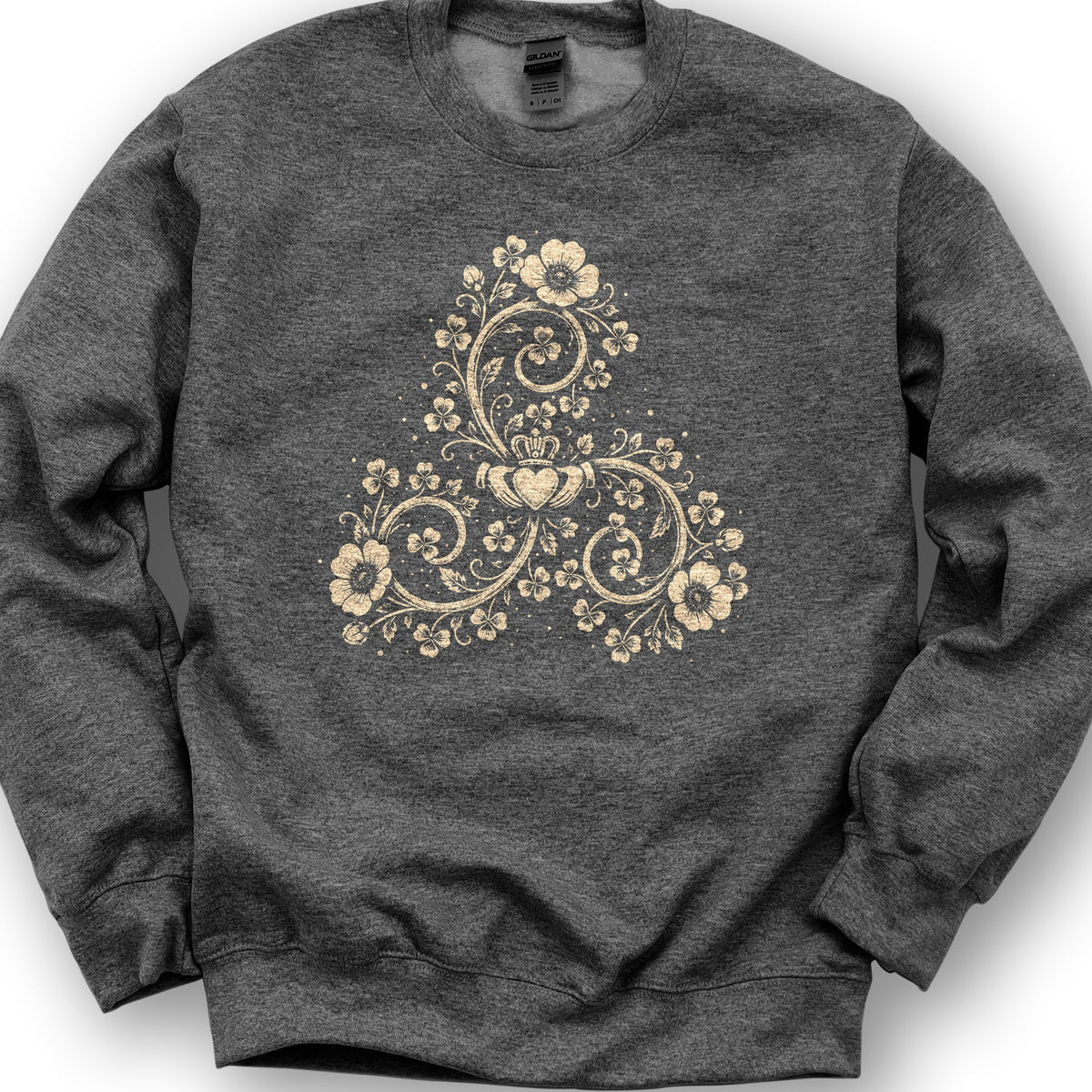 Triskele Shamrock Spiral Sweatshirt - Dark Heather