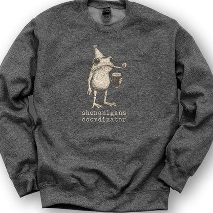 Shenanigans Coordinator Frog Sweatshirt - Dark Heather