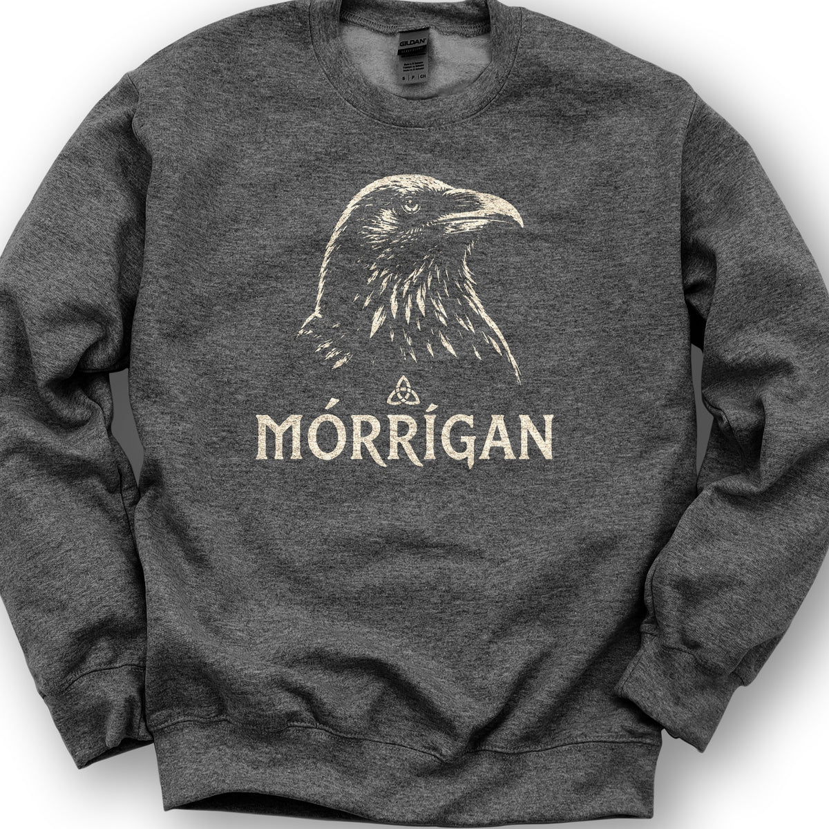 Mórrígan Crow Sweatshirt - Dark Heather