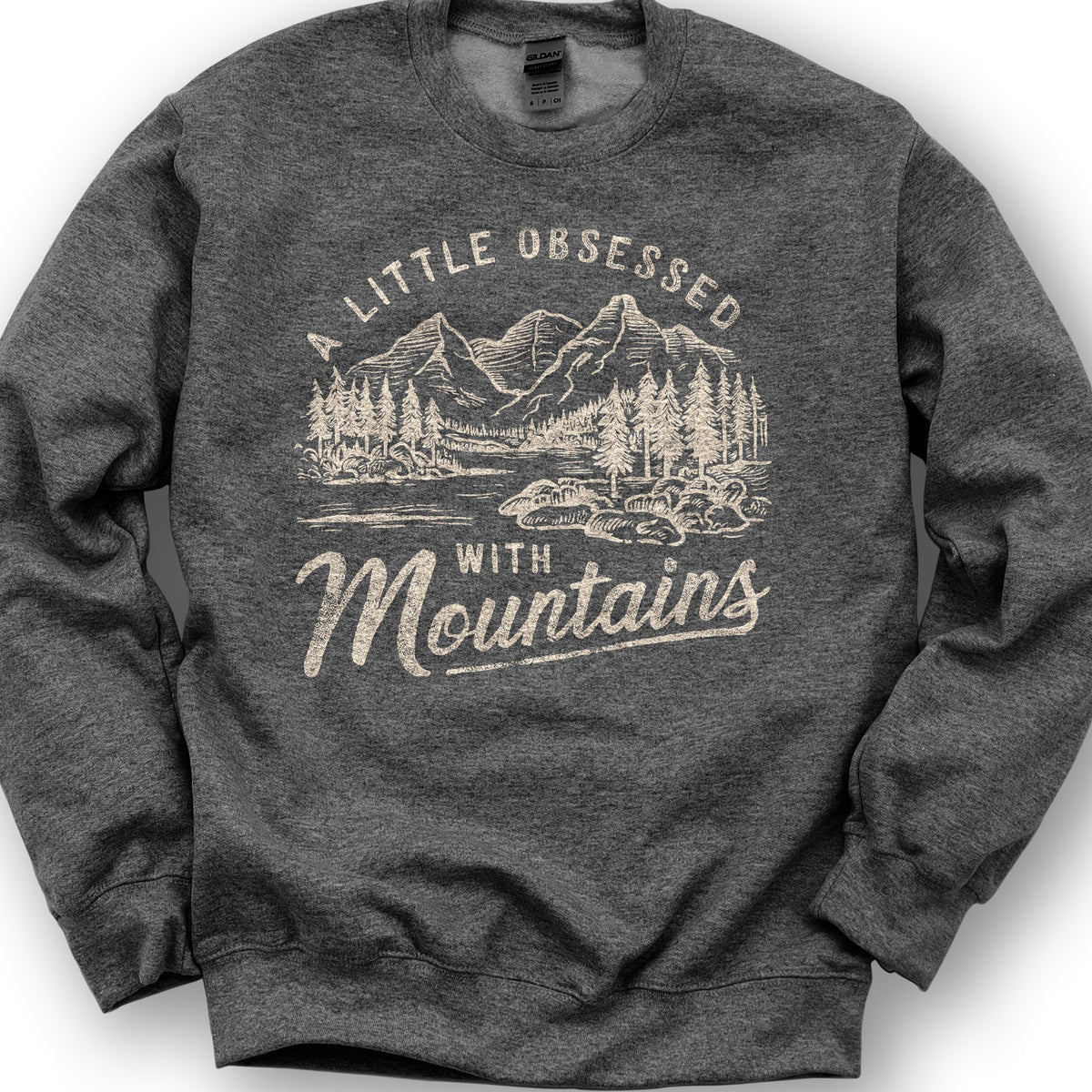 "A Little Obsessed with Mountains" Sweatshirt - Dark Heather