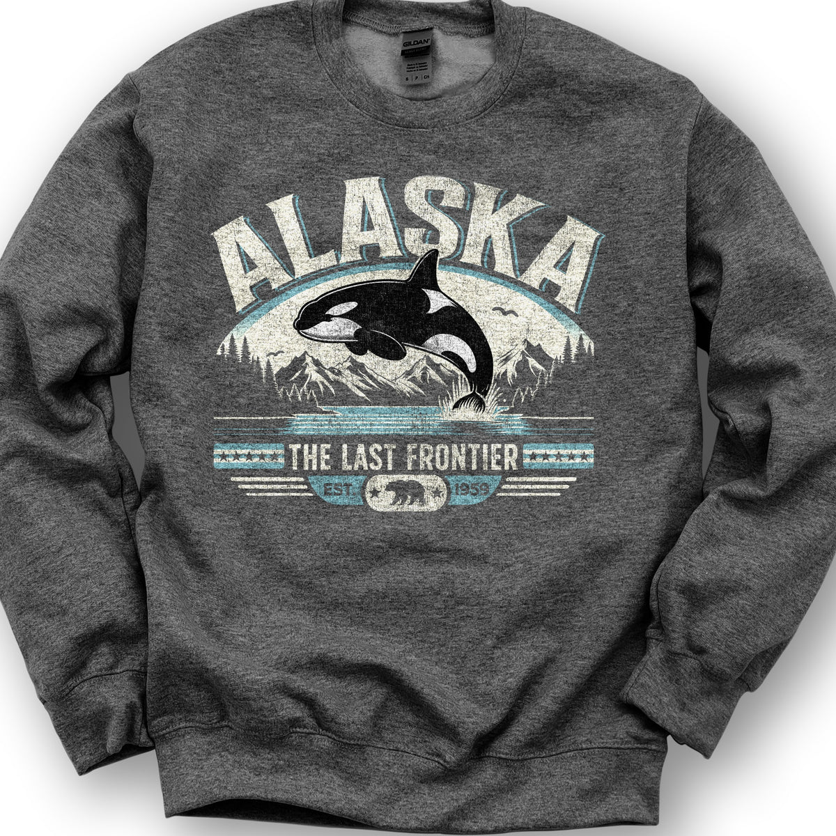 Alaska The Last Frontier "Orca" Sweatshirt - Dark Heather