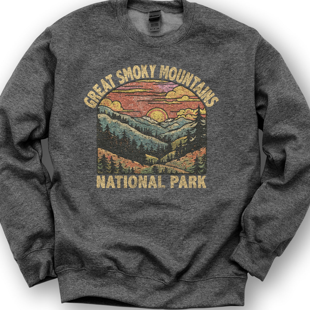 Great Smoky Mountains National Park Sunset Sweatshirt - Dark Heather
