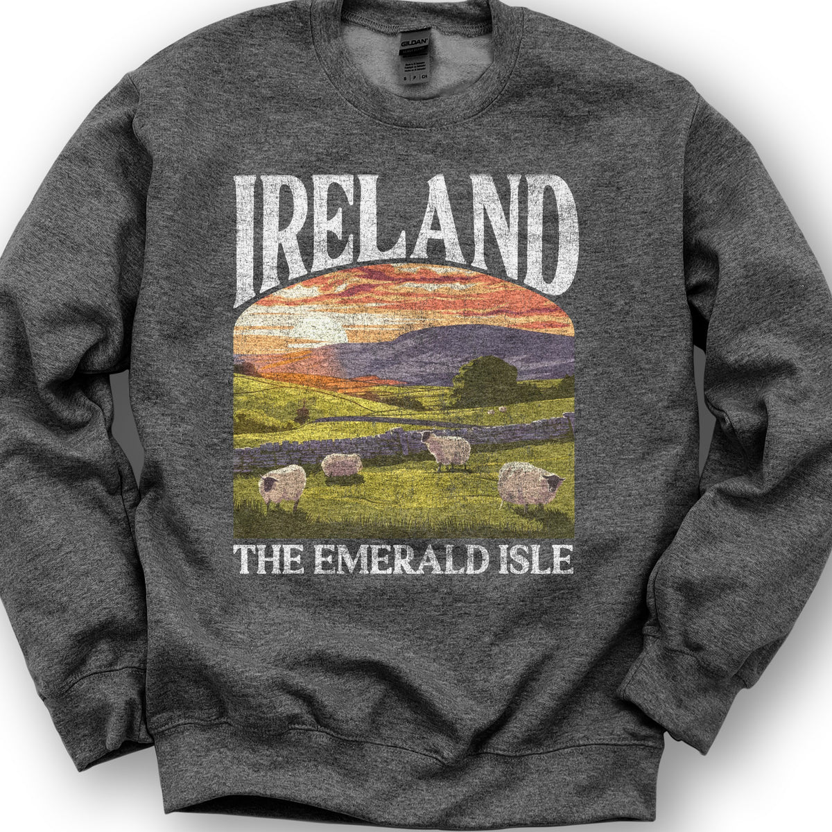 Ireland The Emerald Isle "Big and Bold" Sweatshirt - Dark Heather