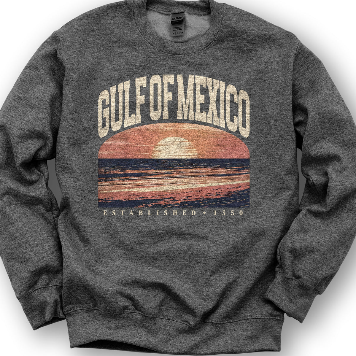 Gulf of Mexico Varsity Sunset Sweatshirt - Dark Heather