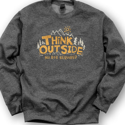 "Think Outside" Sweatshirt - Dark Heather