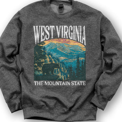 West Virginia Mountain State "Big and Bold" Sweatshirt - Dark Heather