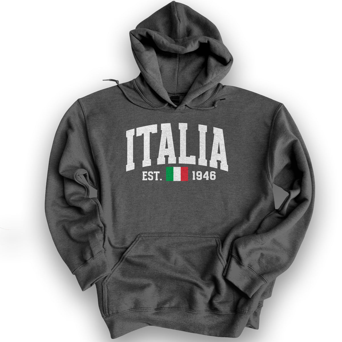 Italia Varsity Flag Hoodie - Dark Heather