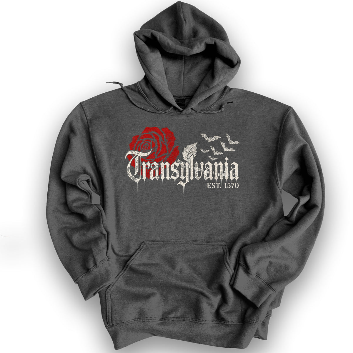 Transylvania Gothic Rose Hoodie - Dark Heather