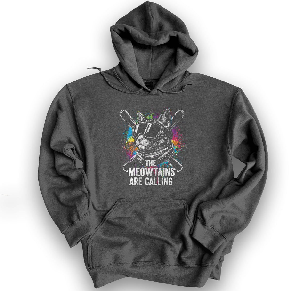 The Meowtains are Calling Hoodie - Dark Heather