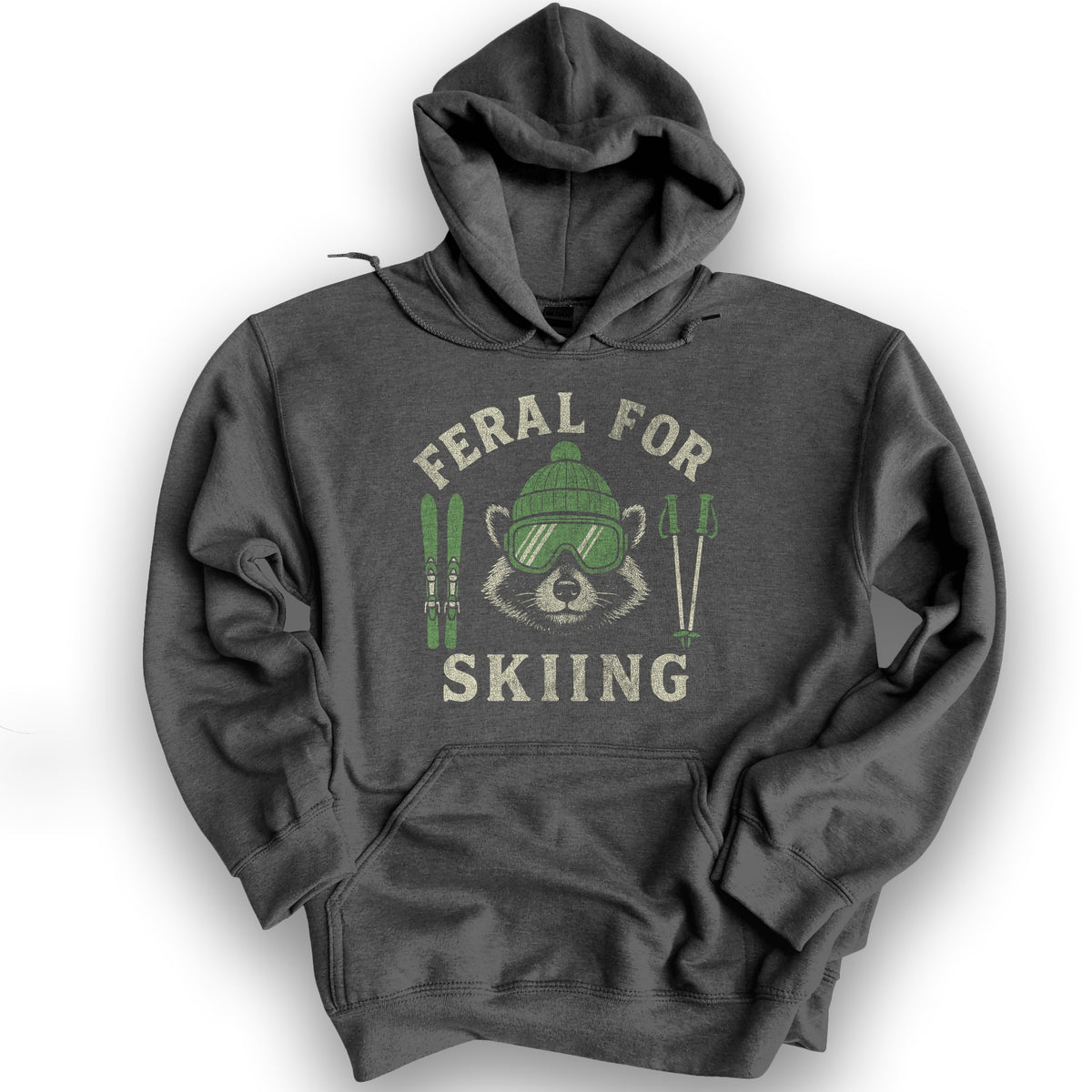 Feral for Skiing Hoodie - Dark Heather
