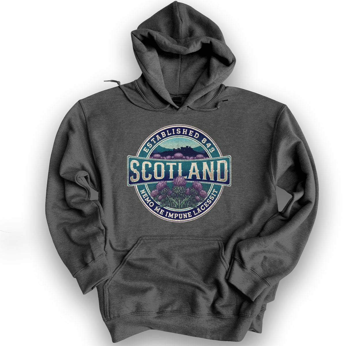 Scotland Badge Hoodie - Dark Heather