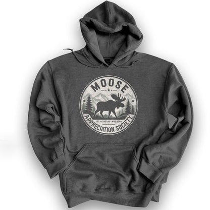 Moose Appreciation Society Hoodie - Dark Heather