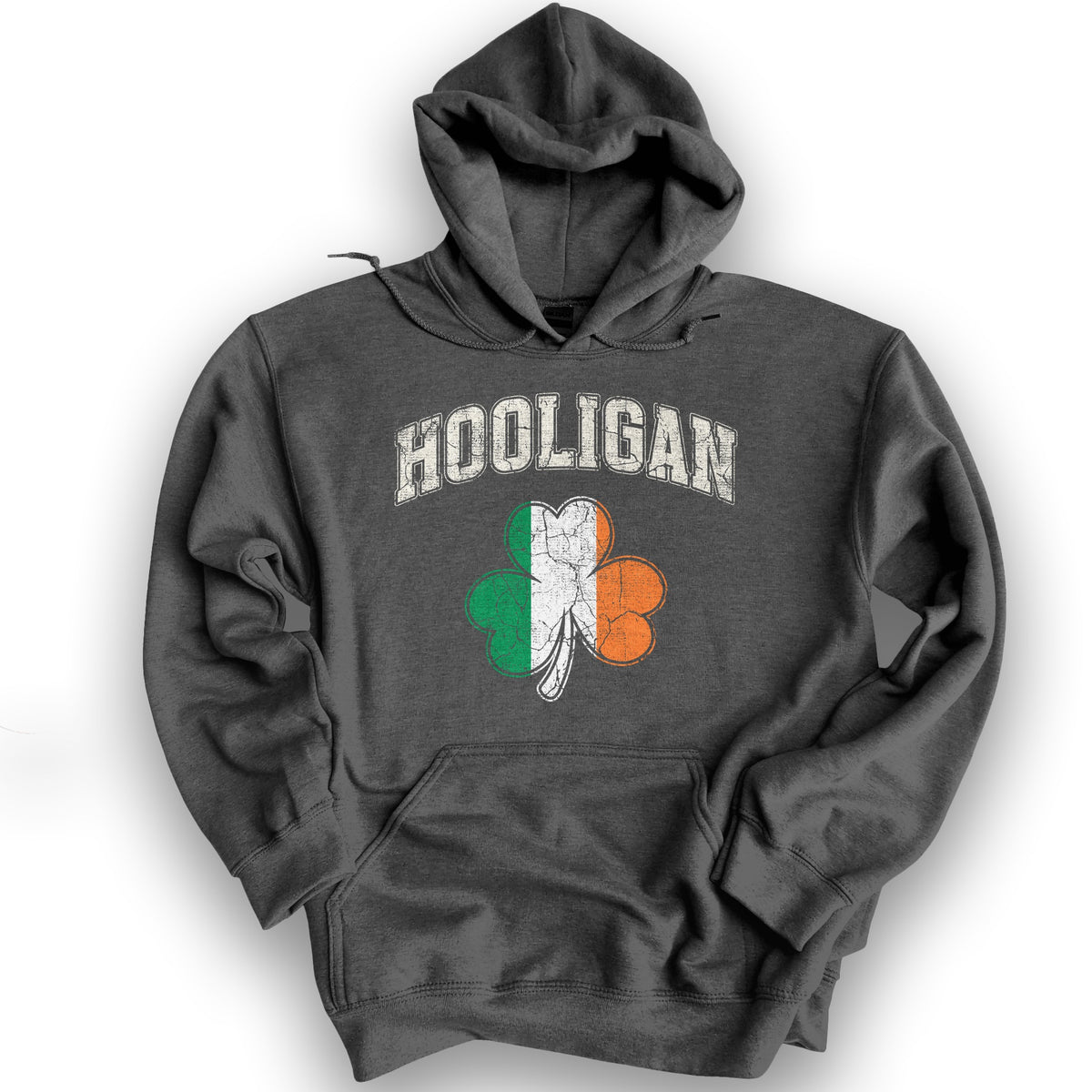 Hooligan Shamrock Hoodie - Dark Heather