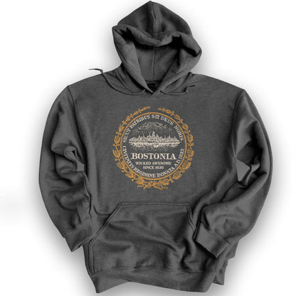 Bostonia Wicked Awesome Hoodie - Dark Heather