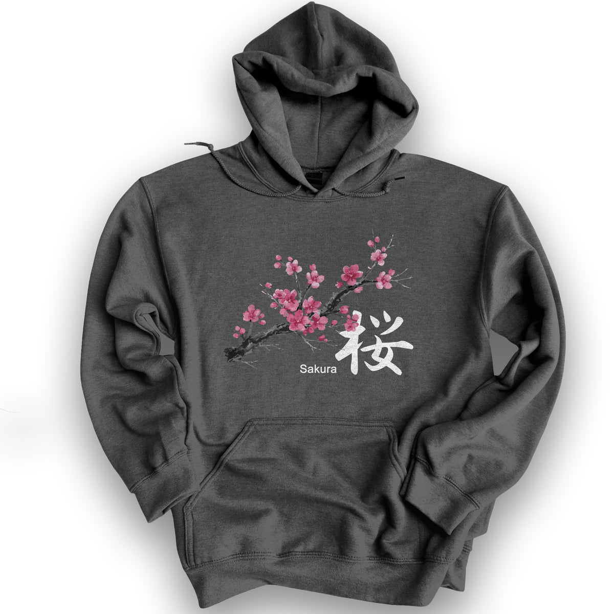Cherry Blossom Sakura Hoodie - Dark Heather