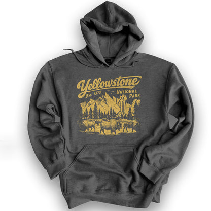Yellowstone "Vintage Sketch" Hoodie - Dark Heather