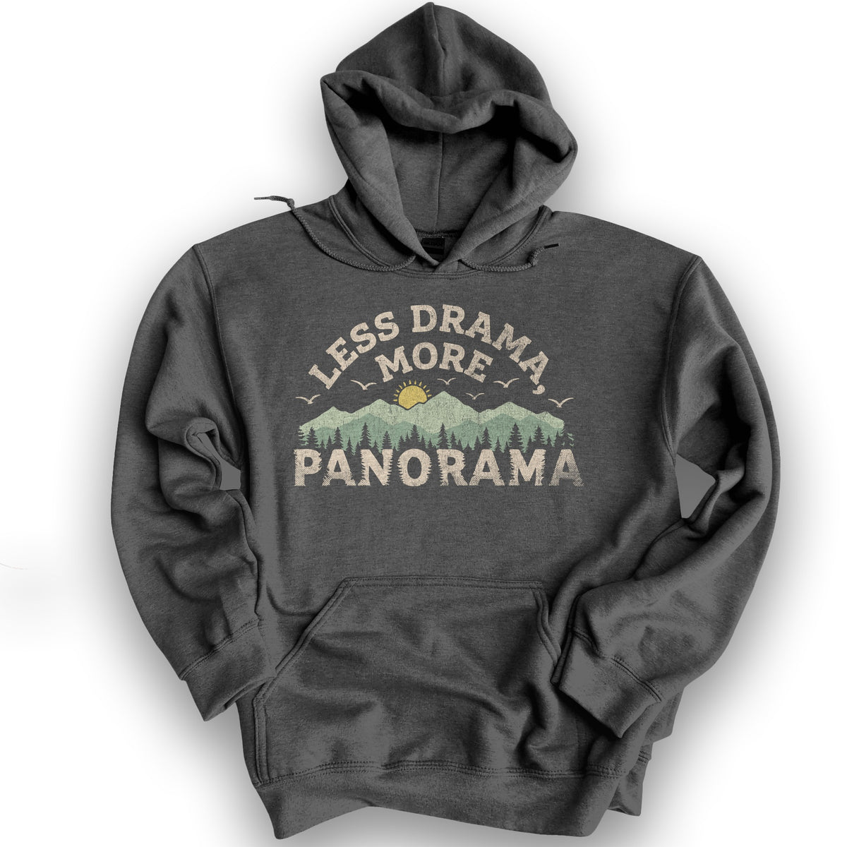 Less Drama More Panorama Hoodie - Dark Heather