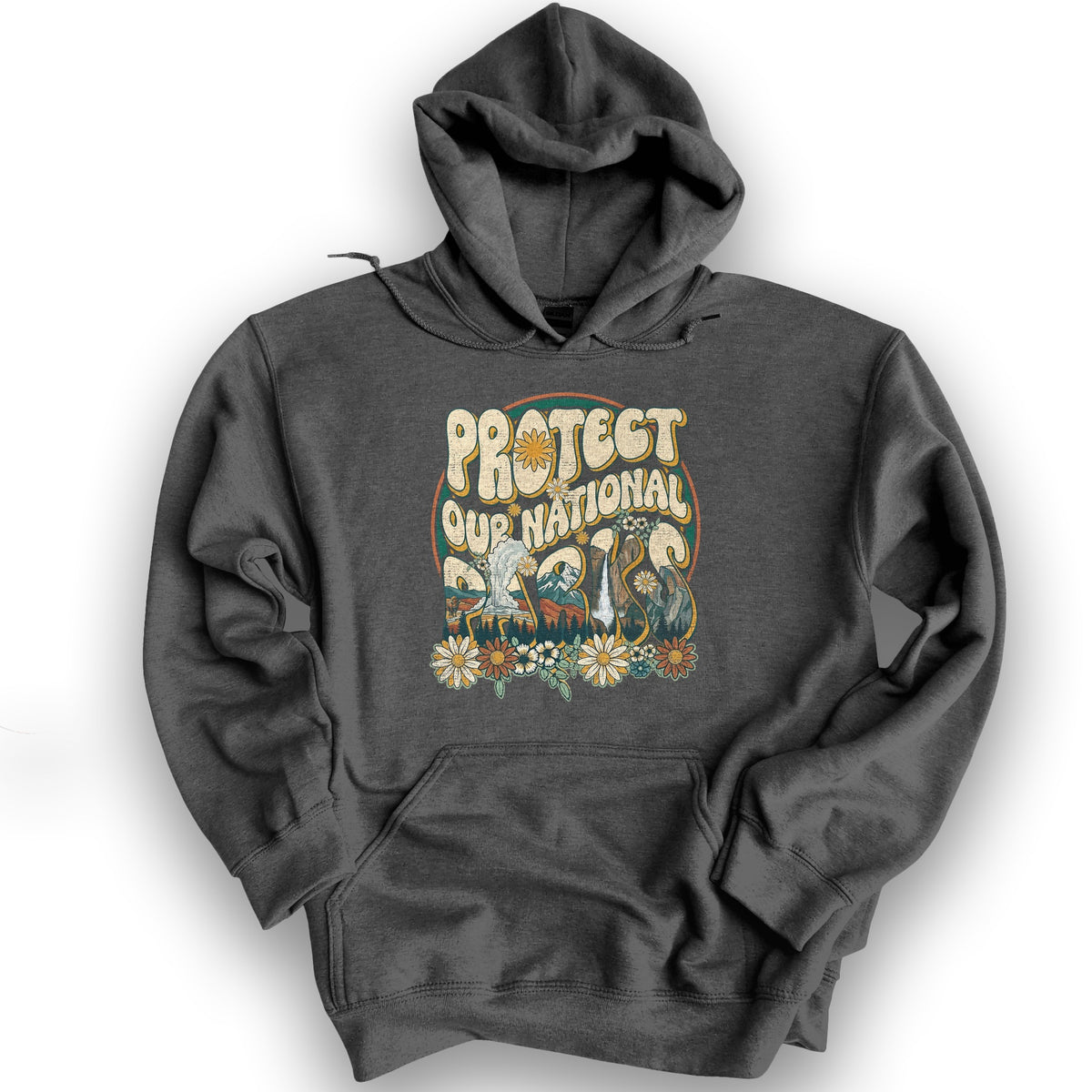 Protect Our Parks Groovy Hoodie - Dark Heather