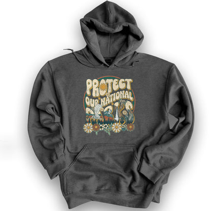 Protect Our Parks Groovy Hoodie - Dark Heather