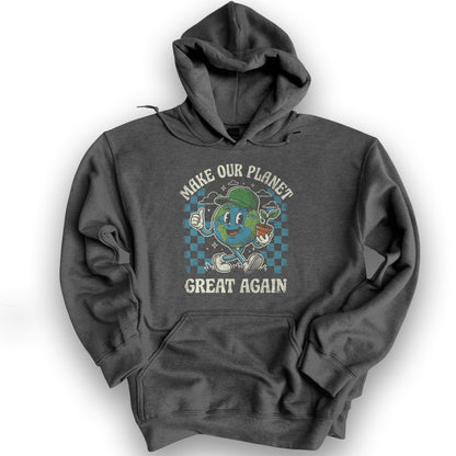 Make Our Planet Great Again Hoodie - Dark Heather