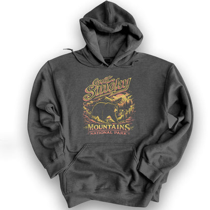 Smoky Mountains 80's Blast Hoodie - Dark Heather