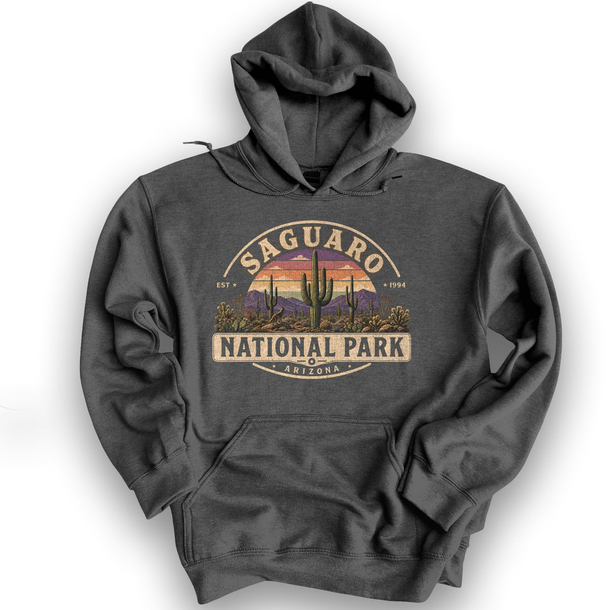 Saguaro Medallion Hoodie - Dark Heather