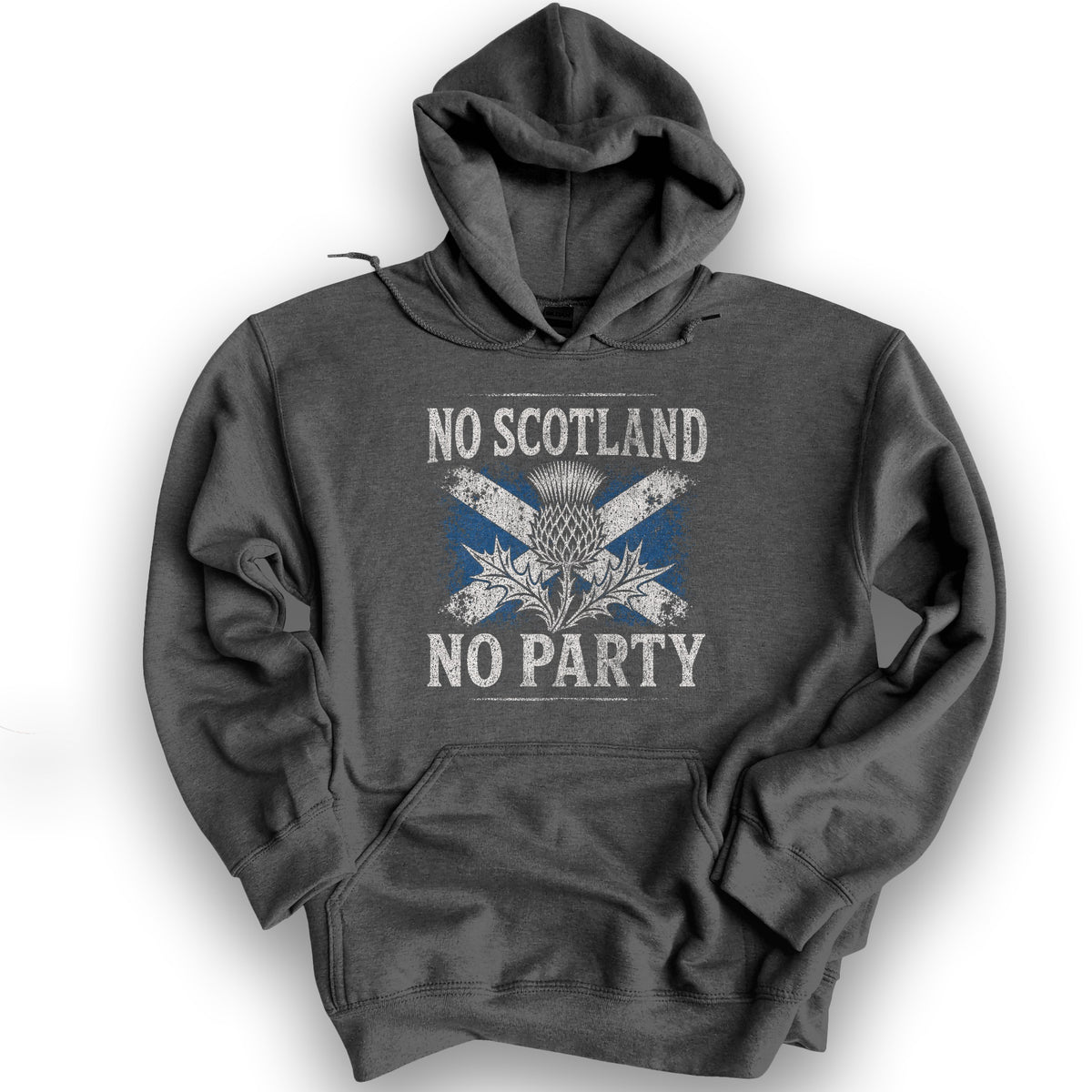 Scotland No Party Flag Hoodie - Dark Heather