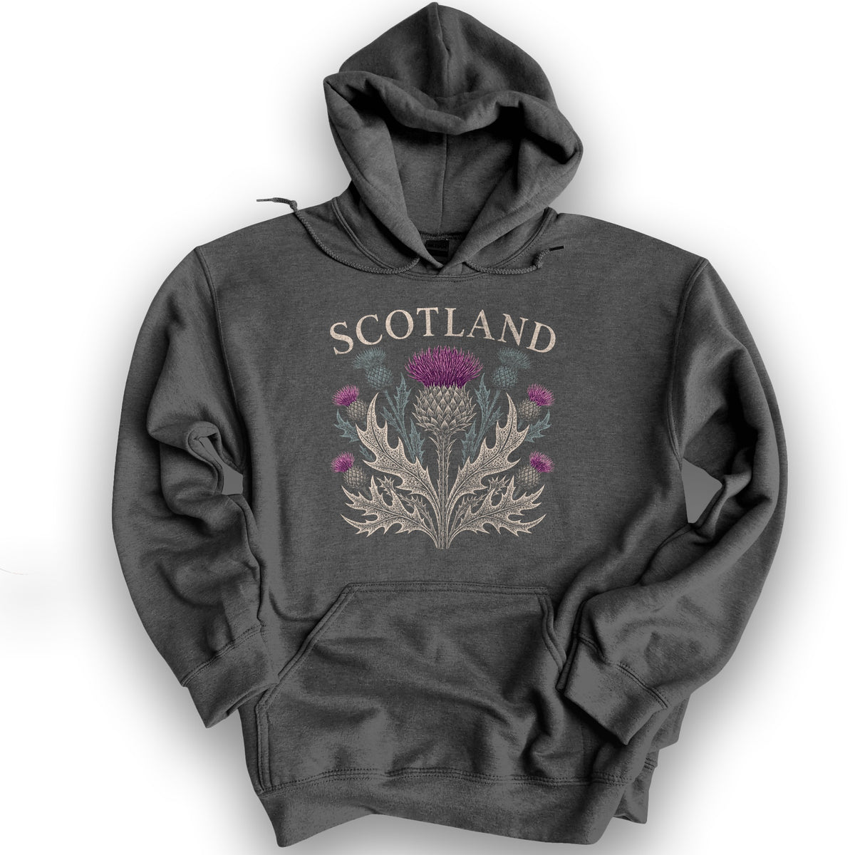 Scotland Thistle Echo Hoodie - Dark Heather