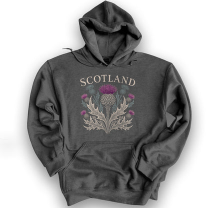 Scotland Thistle Echo Hoodie - Dark Heather