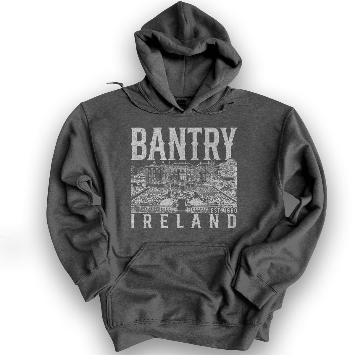 Bantry Ireland Sketch Hoodie - Dark Heather