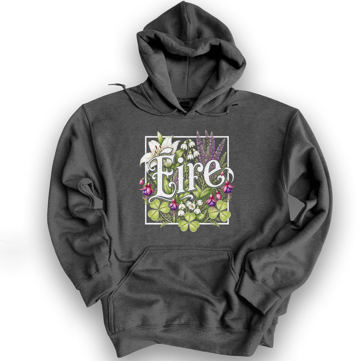 Eire Floral Hoodie - Dark Heather