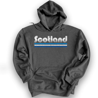 Scotland Retro Stripe Hoodie - Dark Heather