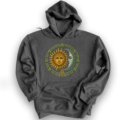 Celtic Lunar Ring Hoodie - Dark Heather