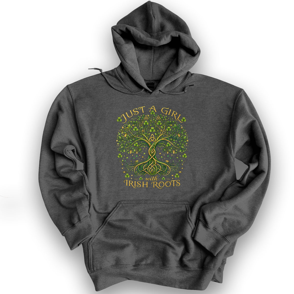 Irish Roots Girl Hoodie - Dark Heather
