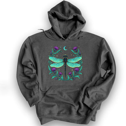 Lunar Dragonfly Hoodie - Dark Heather