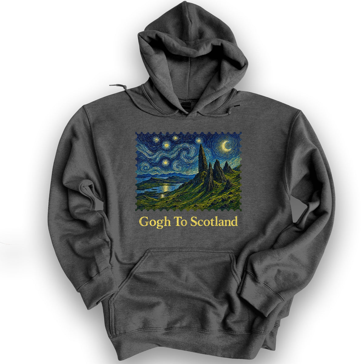 Gogh To Scotland Hoodie - Dark Heather