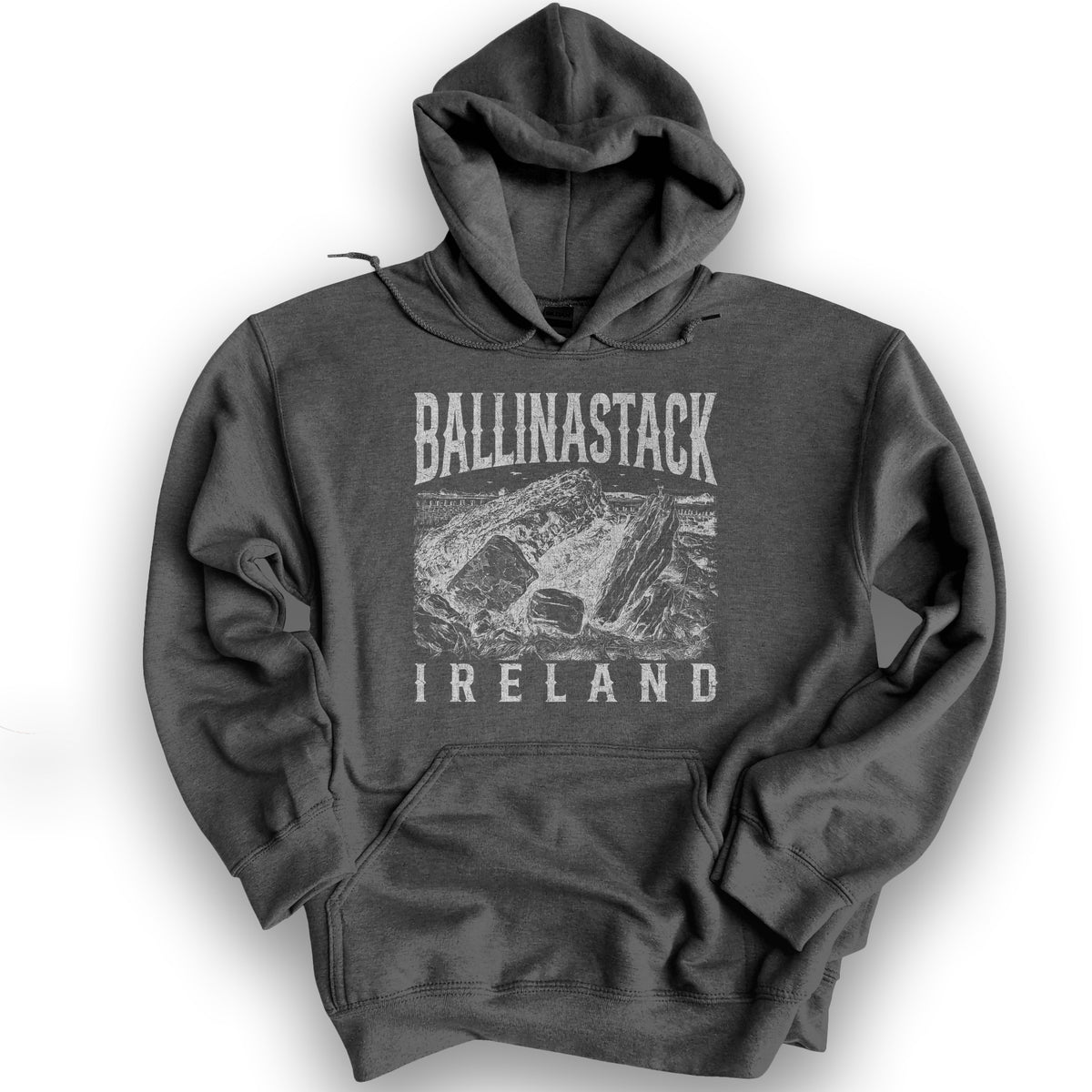 Ballinastack Ireland Sketch Hoodie - Dark Heather