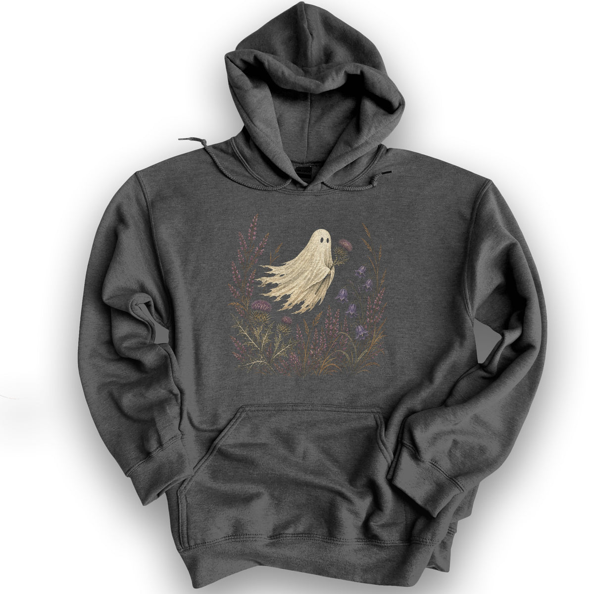 Thistle Ghost Florals Hoodie - Dark Heather