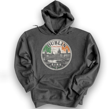 Dublin Badge Hoodie - Dark Heather