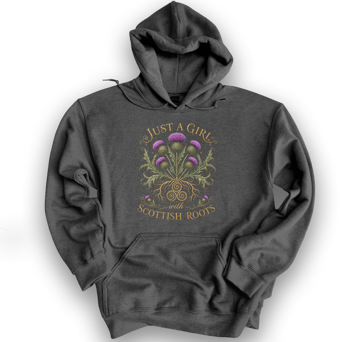 Scottish Roots Girl Hoodie - Dark Heather