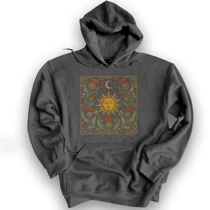Celestial Thistles Hoodie - Dark Heather
