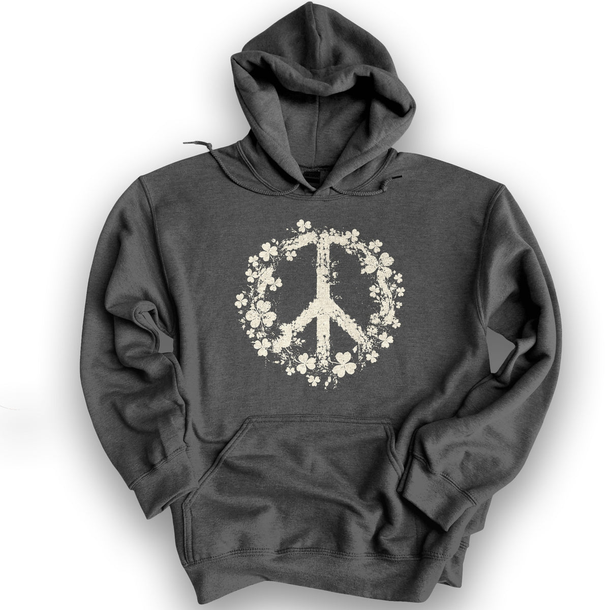 Shamrock Peace Hoodie - Dark Heather