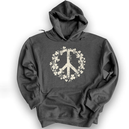 Shamrock Peace Hoodie - Dark Heather
