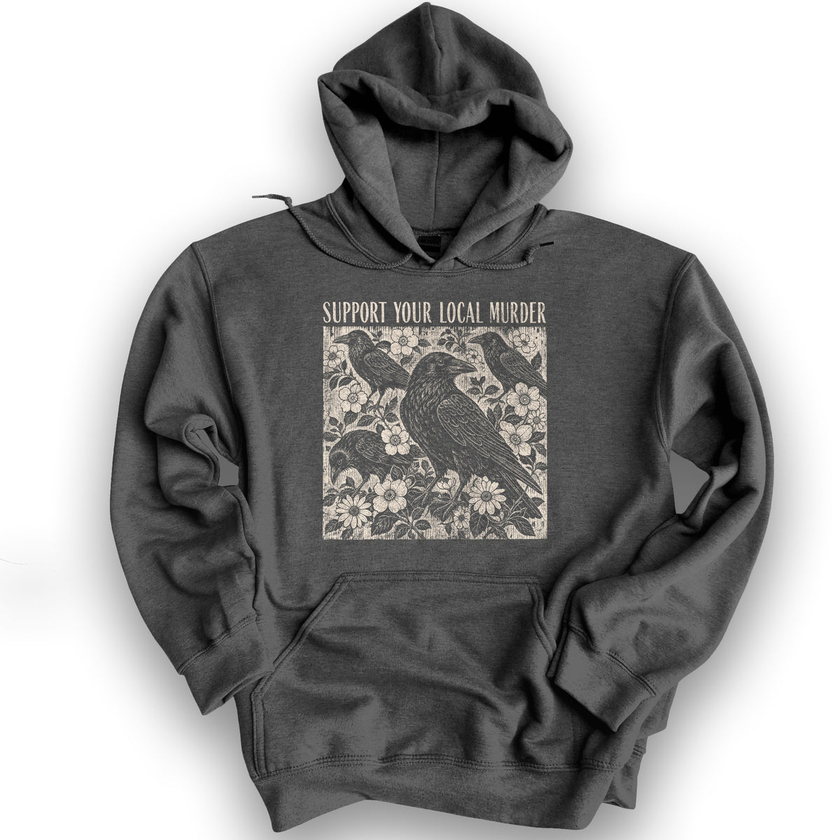 Crow Local Murder Hoodie - Dark Heather