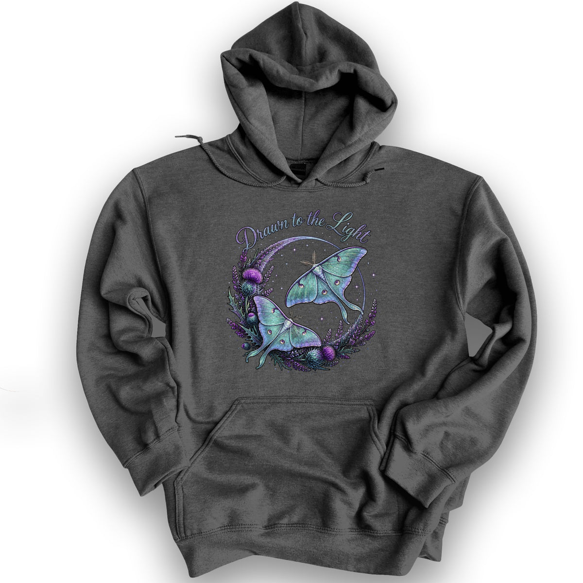 Drawn To The Light Hoodie - Dark Heather