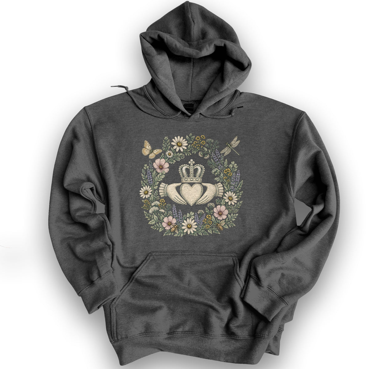 Claddagh Wreath Hoodie - Dark Heather