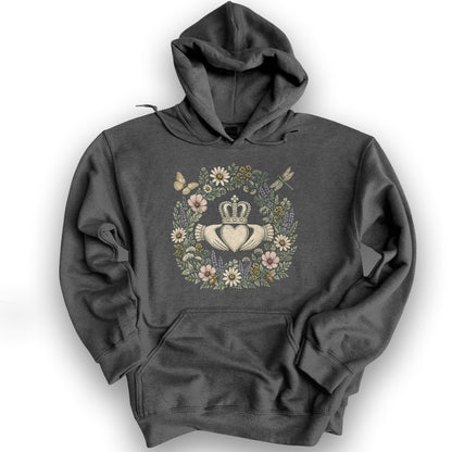 Claddagh Wreath Hoodie - Dark Heather