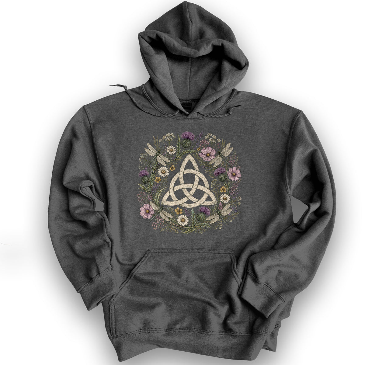 Trinity Knot Wreath Hoodie - Dark Heather