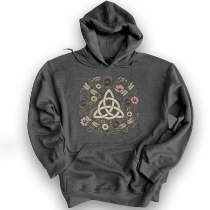 Trinity Knot Wreath Hoodie - Dark Heather