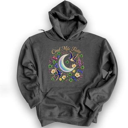 Céad Míle Fáilte Moon Hoodie - Dark Heather
